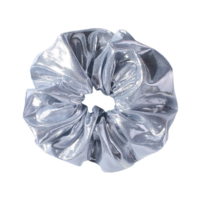 Large Hair Scrunchie With Leather And Fabric Designs Comfortable Hair Holder Hair Tie Unique Hair Accesories For Women