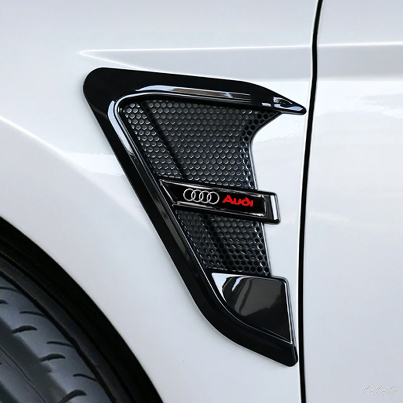 

New Carbon Fiber Texture Car Fender Decorative Stickers Car Side Vent Fender Trim Modified Decal For Audi Sline A3 A4 A5 A7 RS