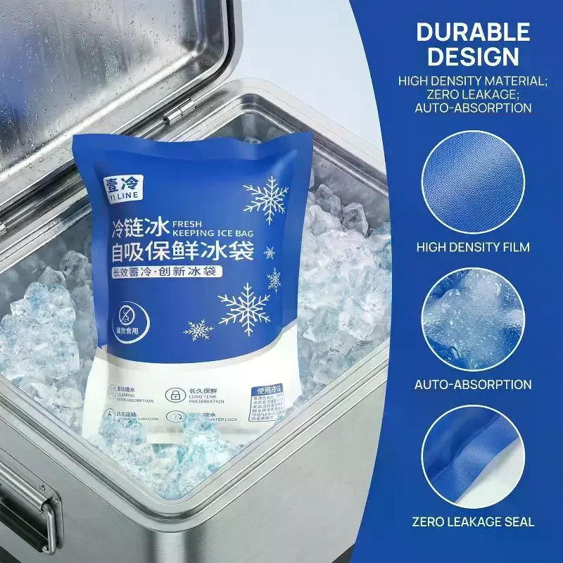 10-pack Reusable Self-suction Ice Packs, Suitable For Chilling Drinks And Picnic Food, Keeping Food Fresh. Dry Ice Packs.