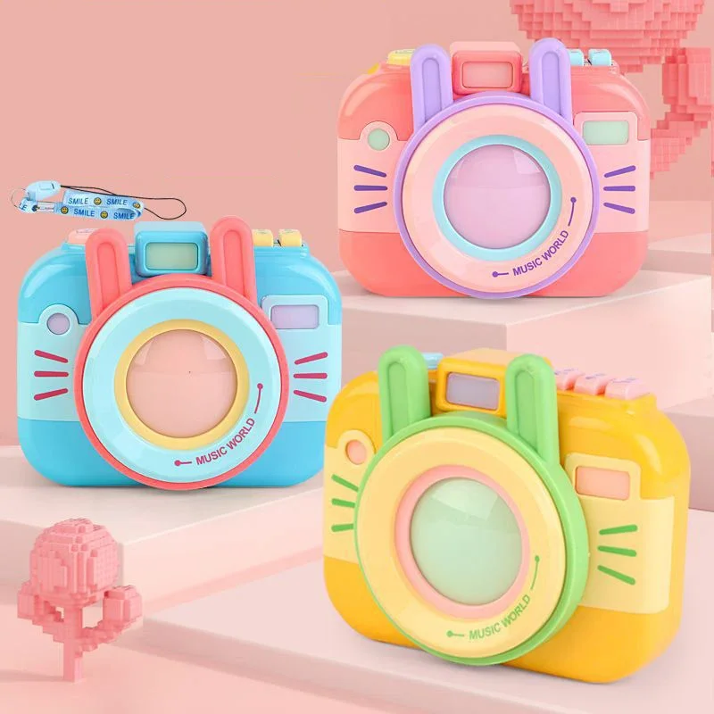 Vendita calda Cartoon Camera toys luce e musica per bambini giocattolo per la prima educazione del bambino colorato compleanno ragazze ragazzi regali