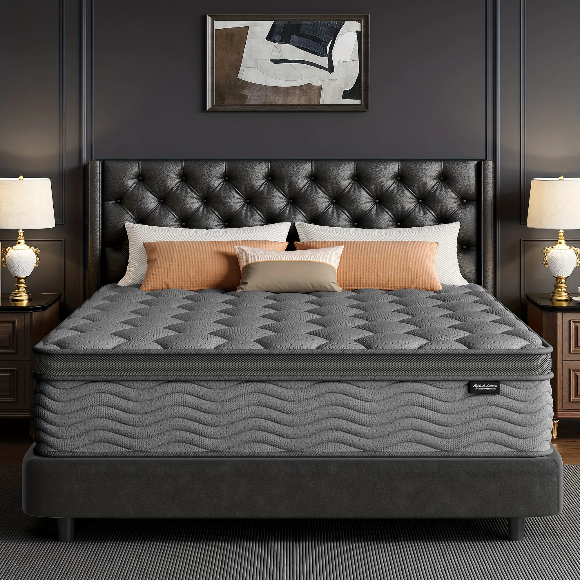 8/10/12 Inch Mattress in Twin, Full, Queen, And King Sizes - Ergonomically Designed, Medium Firm Hybrid Mattress, Offering Luxur