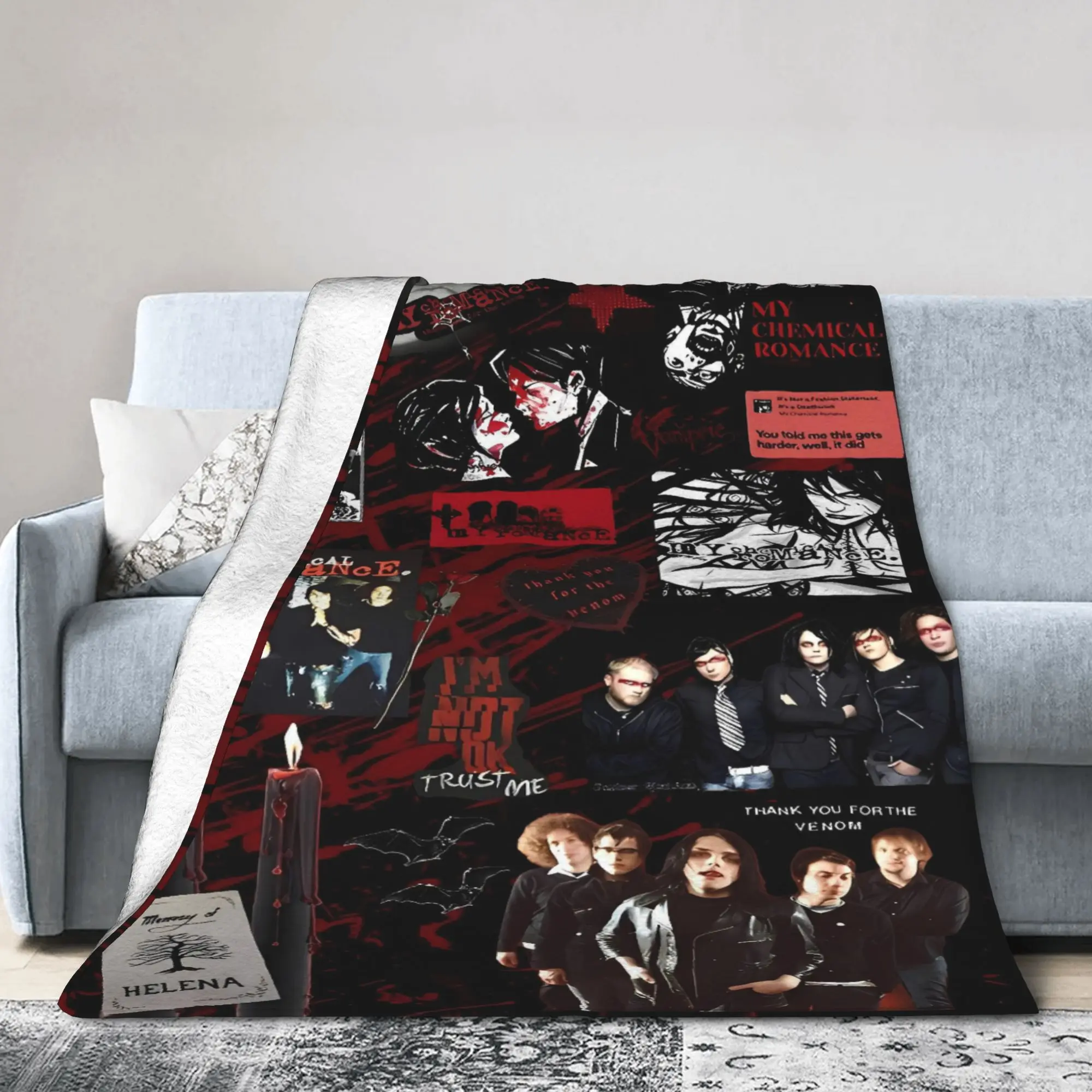 My Chemical Romance Danger Days Spider Blankets Quality Warm Soft  Throw Blanket Winter Office Couch Chair Sofa Bed Bedspread