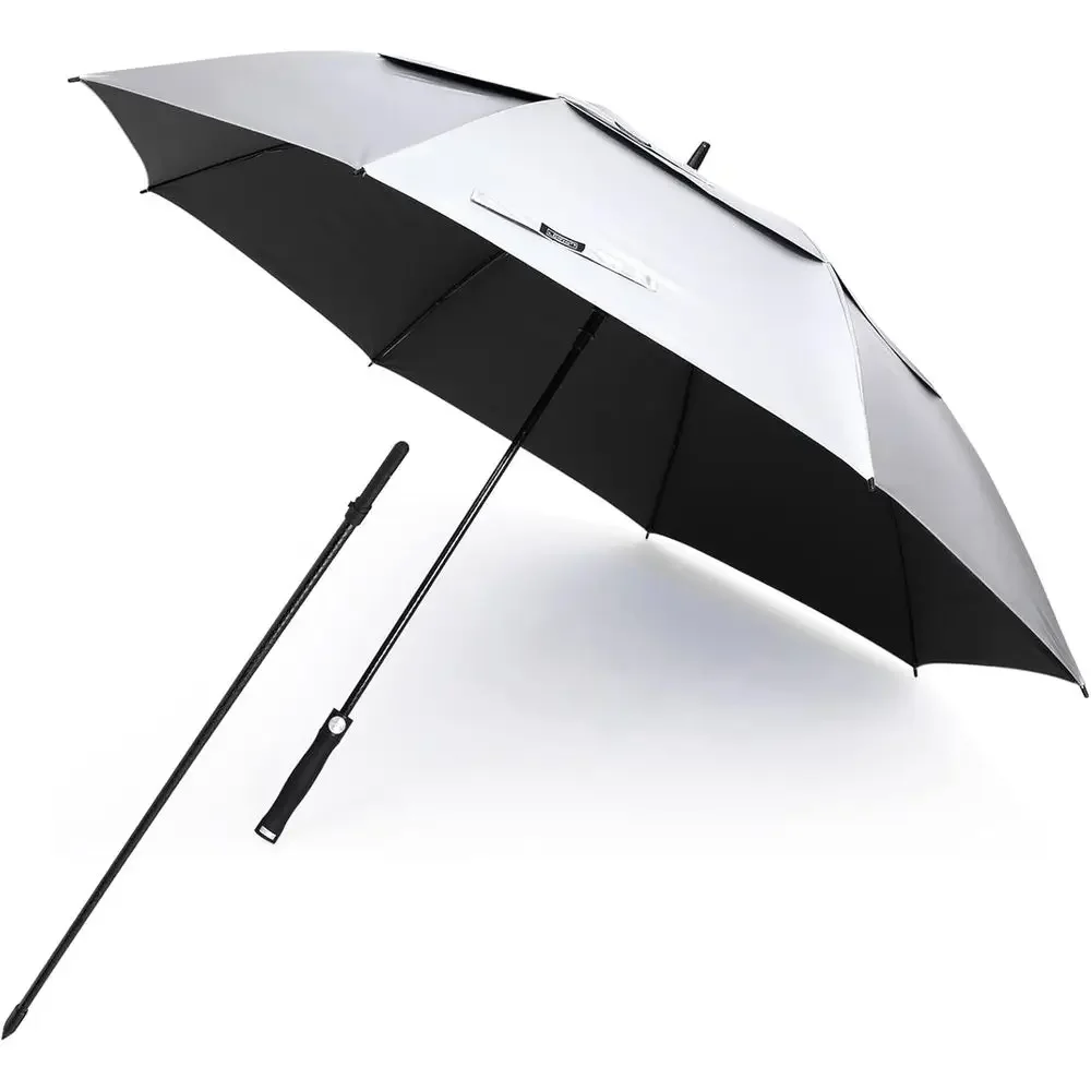 Sombrillas Extra Grandes con Apertura Automática | Sombrilla con protección solar UP 50+ UV, ventilada, resistente al viento, doble, extragrande, apertura automática