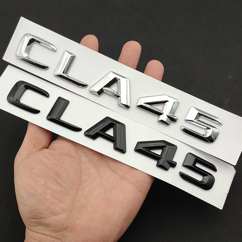 

3d ABS Black Chrome Adhesive Letters For Car Rear Trunk Badge For Mercedes CLA45 AMG W117 C117 Emblem Logo Sticker Accessories