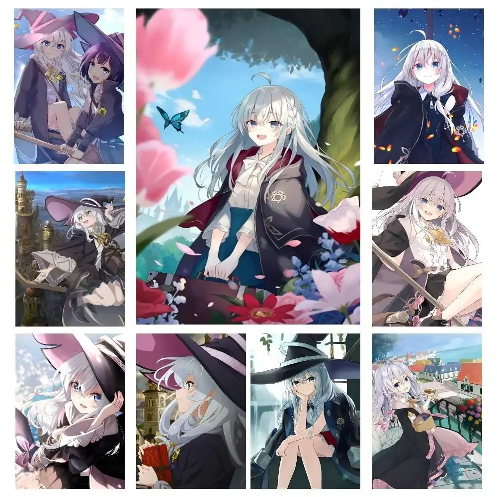 Anime W-Wandering Witch The Journey of E-Elaina Posters High Quality Self-adhesive Wall Art Decorations Color Prints Sticky