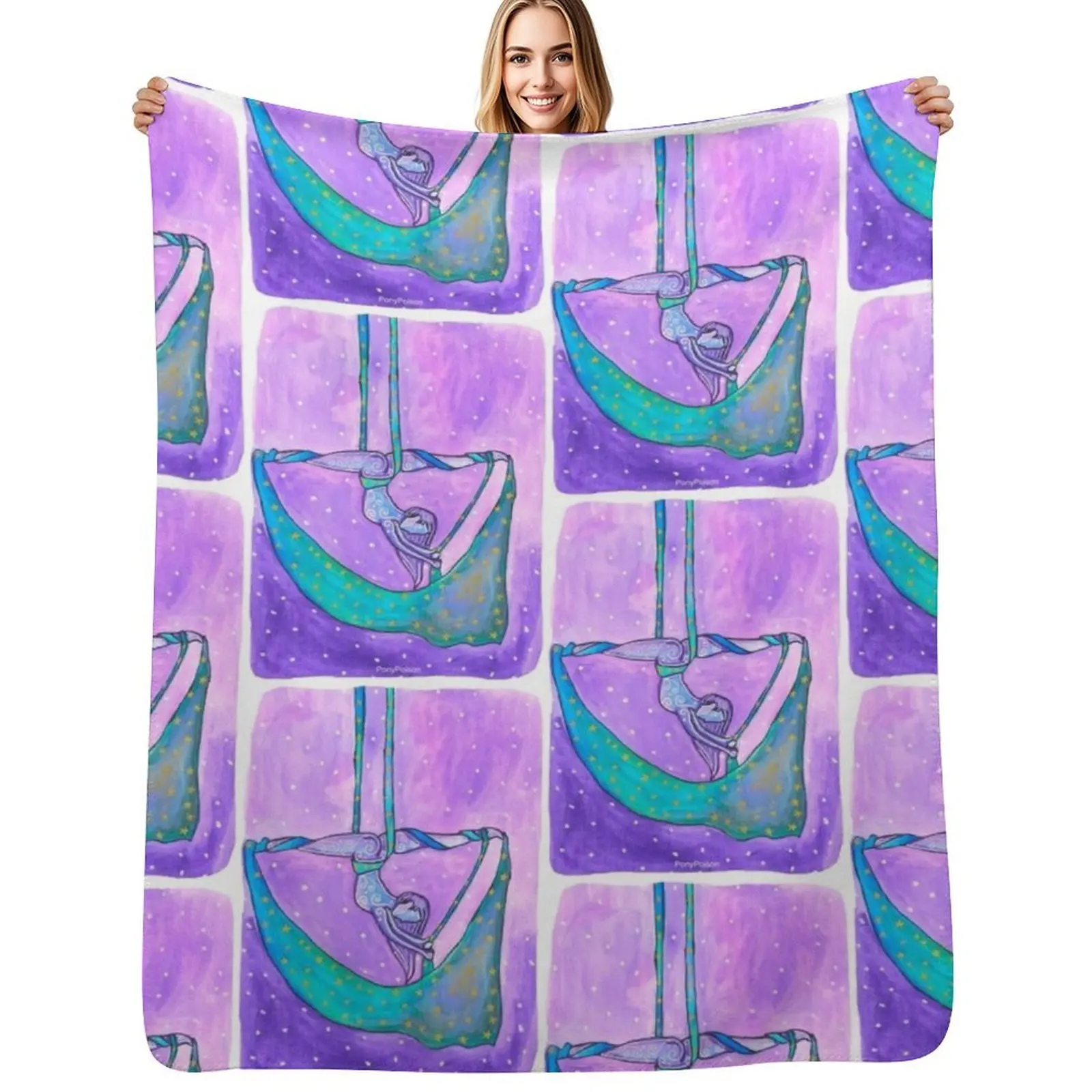 

Starry Aerial Silks Artist Throw Blanket warm winter Soft Big Luxury Designer Decorative Sofas Blankets