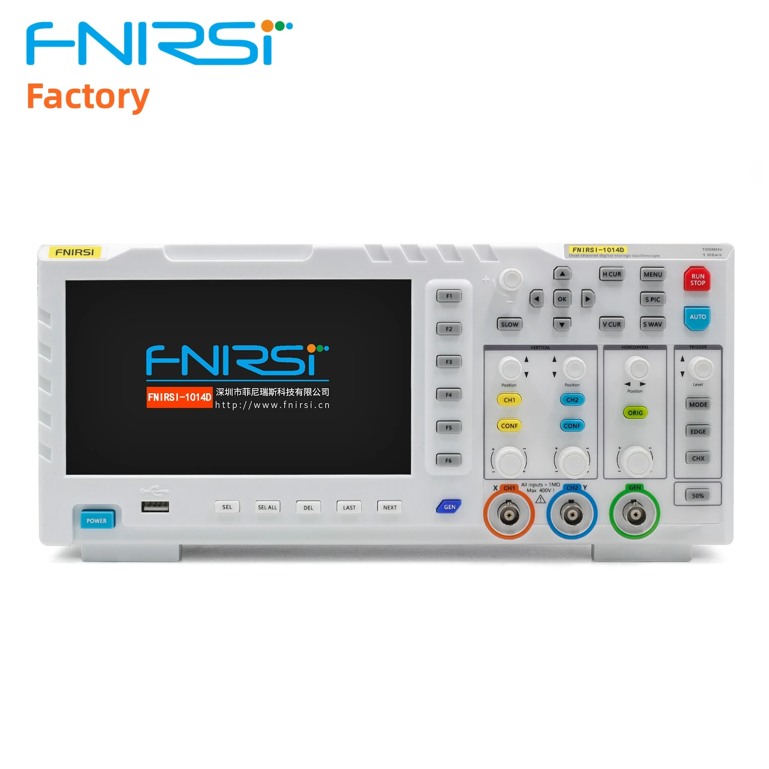 2023 new  1014D Digital Oscilloscope 100MHz 2Channels 1GSa/s Real Time sample rate USB host and device connectivity 7 Inch