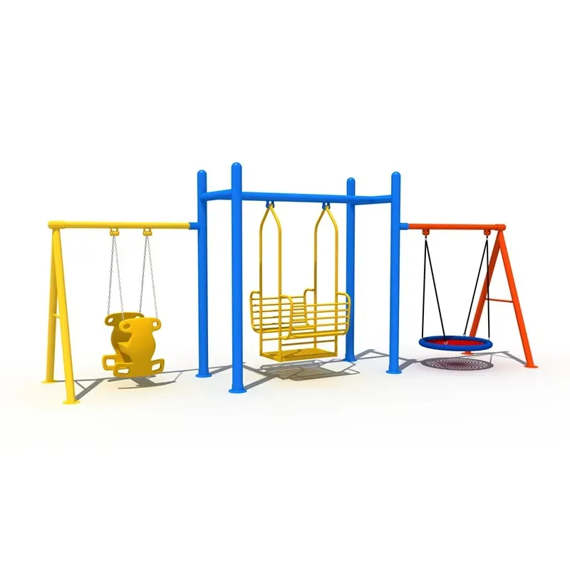 Children's Swing Set with Metal Frame and Plastic Seats for Kindergarten & School Outdoor Playgrounds