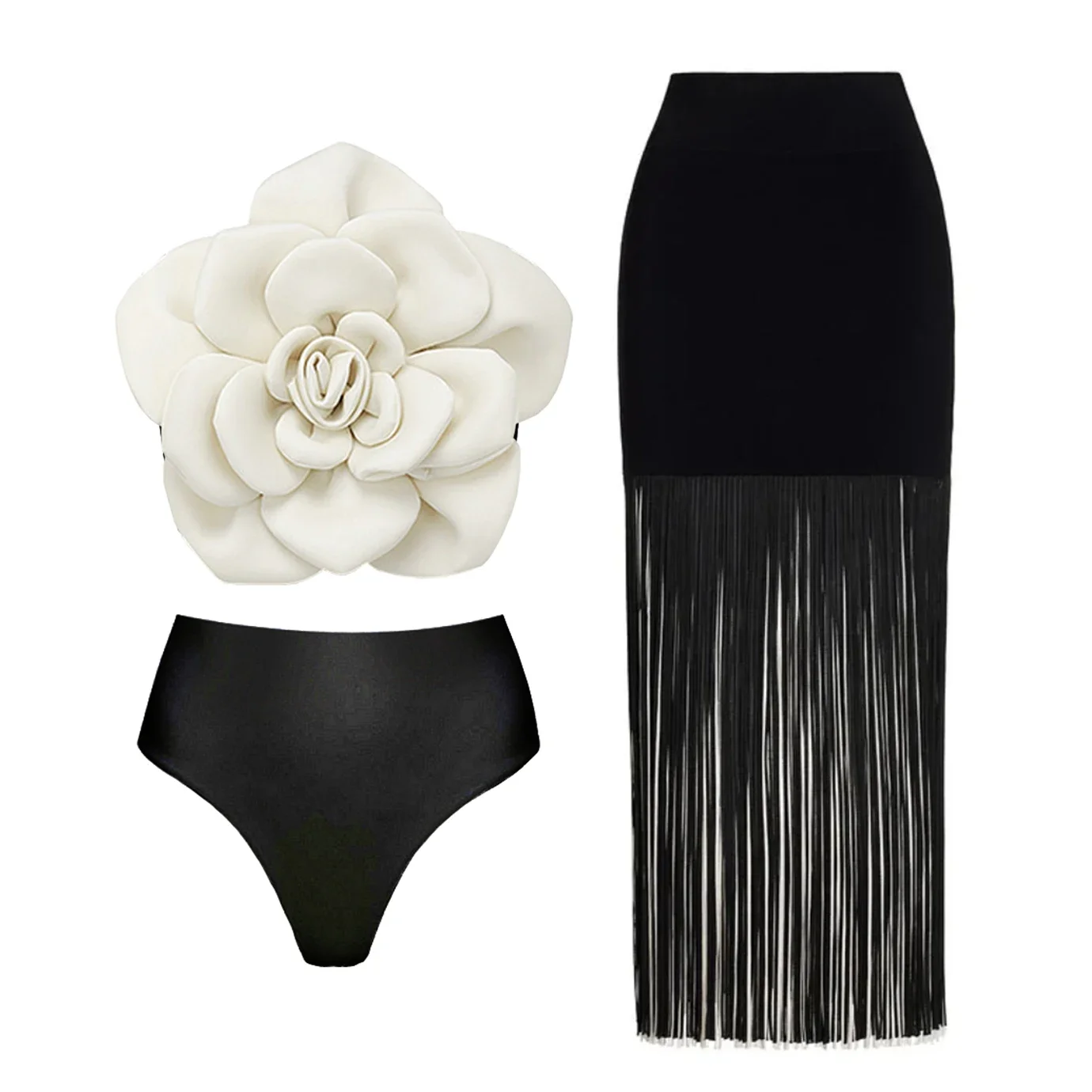 2025 جديد ثلاثية الأبعاد زهرة مجموعة البكيني مع التستر ملابس السباحة الفاخرة المرأة مثير ملابس عالية الخصر Monokini الرغبة ارتداءها لباس سباحة