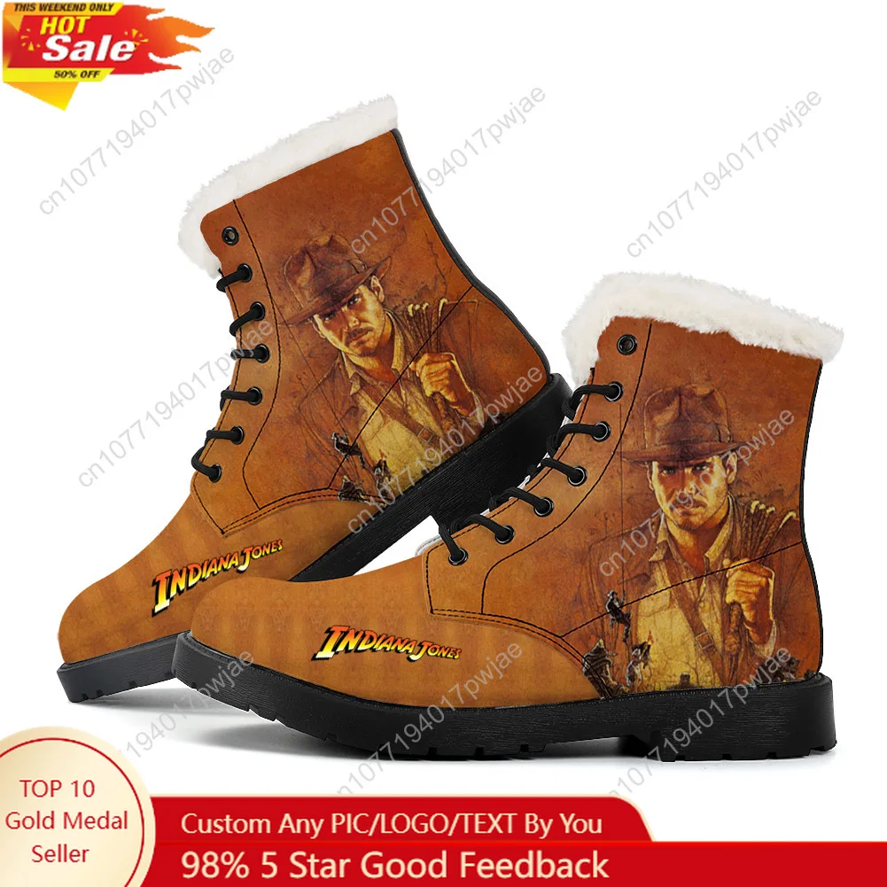 

Плюшевые ботинки Indiana Jones Raiders of The Lost Ark, мужская и женская подростковая обувь, уличные повседневные ботинки, легкие ботинки для пар на заказ