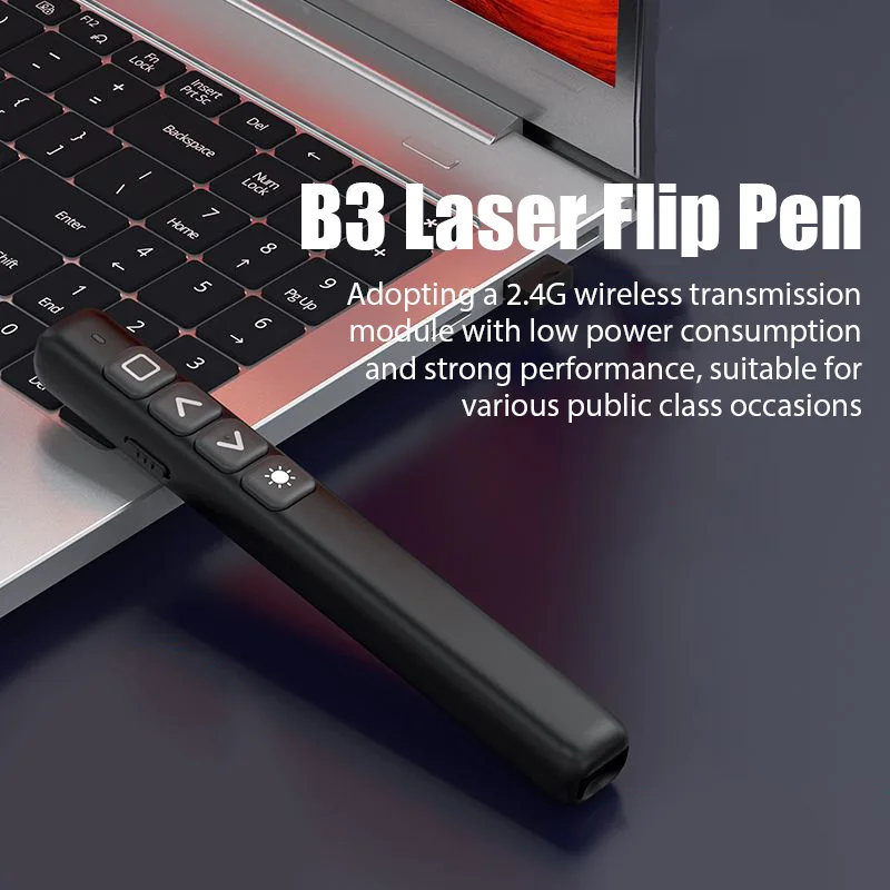 Wireless Presenter Remote Control 2.4GHz USB Projector Page Turning Pen For Powerpoint Presentation Pointer Slide Advancer