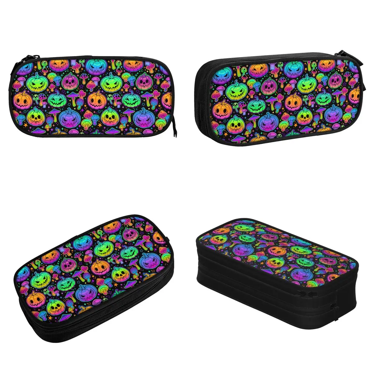 Magic Mushrooms And Pumpkins Pencil Cases Pen Box Bags Student Big Capacity Students School Gift Pencilcases