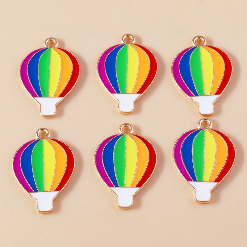 20pcs 15x25mm Cute Colorful Enamel Balloon Charms Pendants for Jewelry Making Drop Earrings Necklaces Bracelets DIY Crafts Gifts