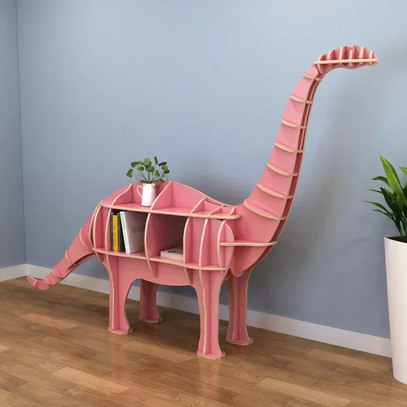 Simple children's study bookshelf office shop display shelf creative floor decoration ornament animal shape