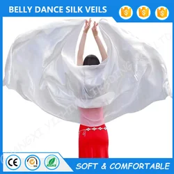 Women Solid Color Belly Dance Silk Veils Hand Dyed Pure Color Scarf Shawl Veil for Girls