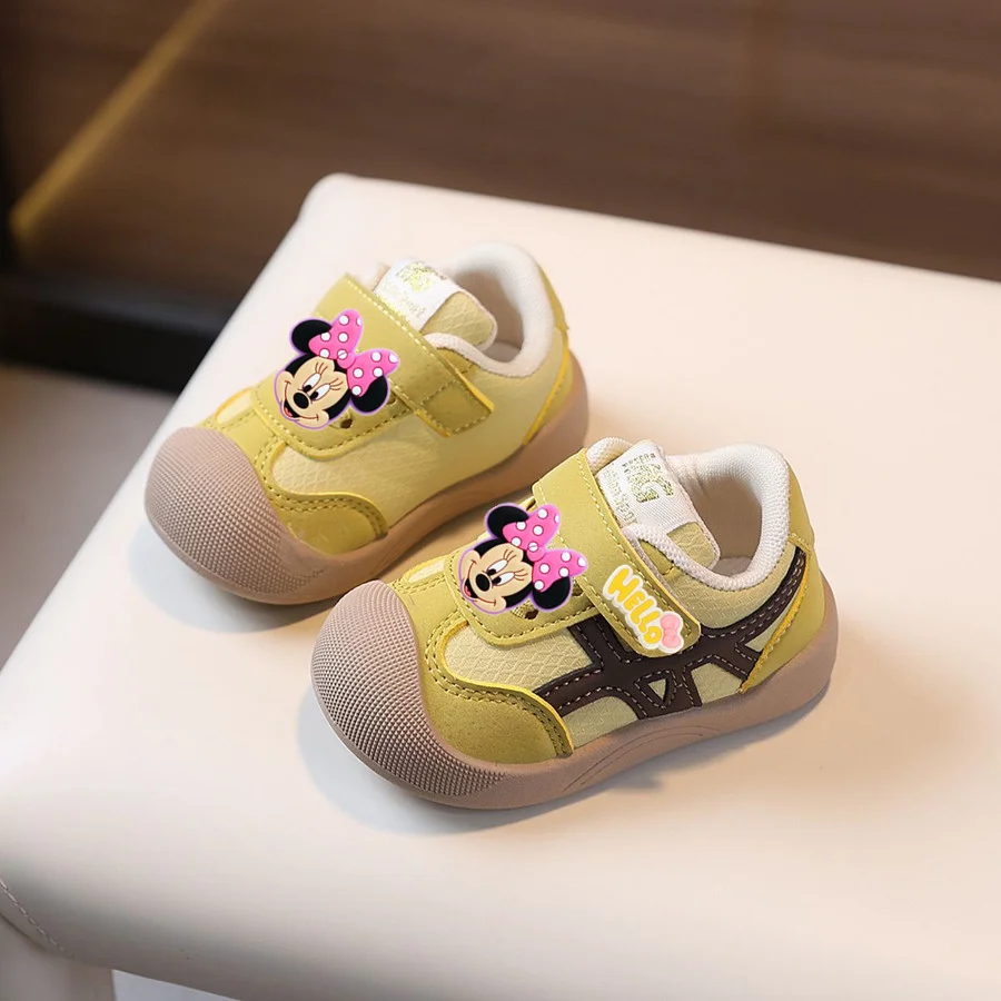 

Детская обувь для малышей с Минни Диснеем, весна-осень 2026, новые кроссовки с Микки Маусом на мягкой подошве для девочек, модная повседневная обувь для мальчиков
