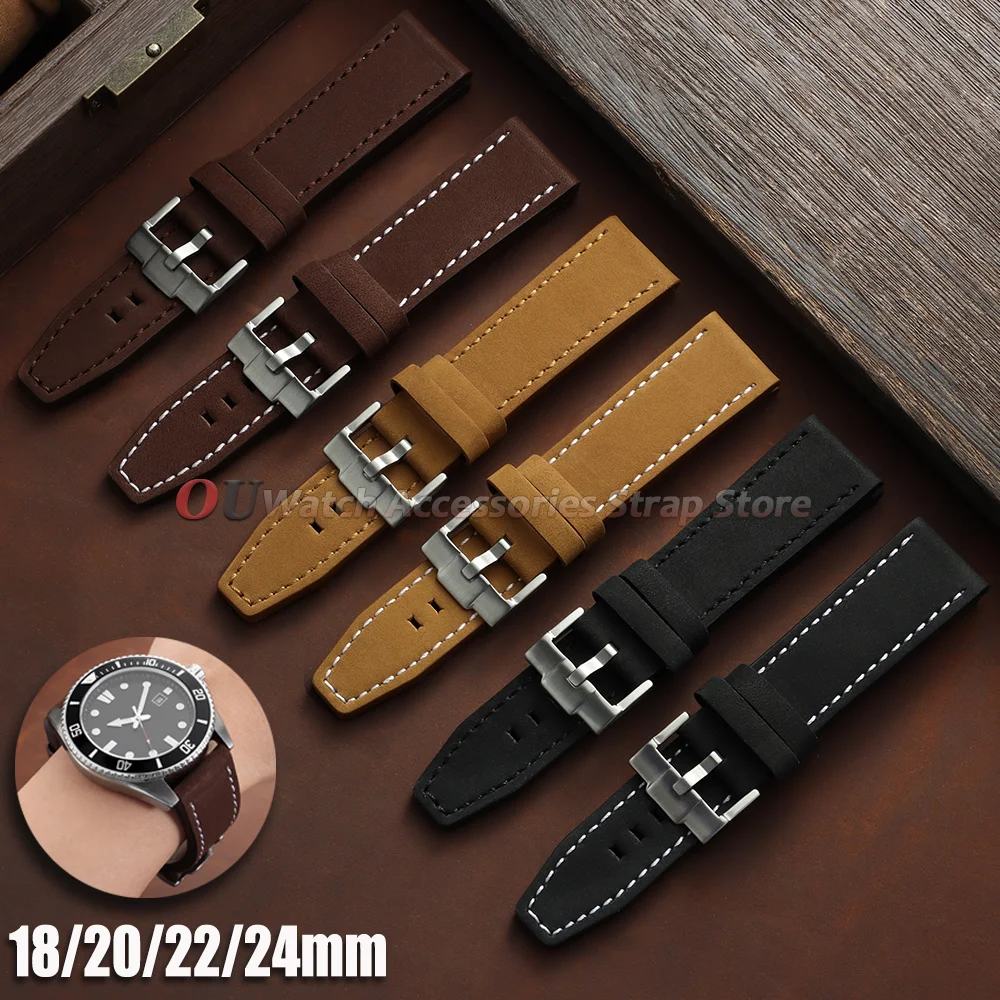 Luxury Watch Jaeger Lecoultre - 정품 소가죽 시계 밴드 18mm 24mm