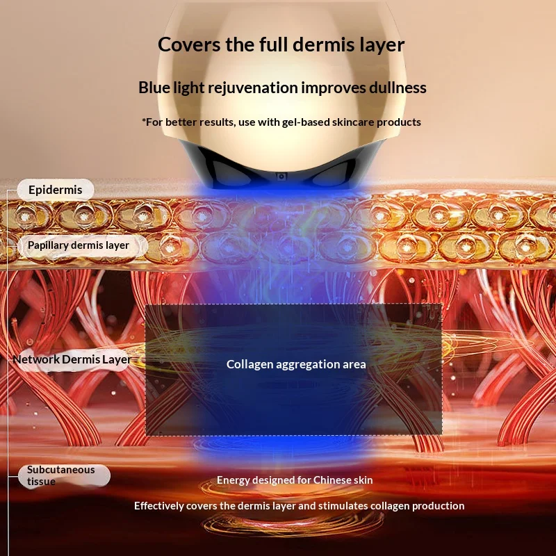 الاستخدام المنزلي جهاز تجميل الكولاجين الضوء الأحمر المضاد للشيخوخة RF التجاعيد ، ثبات رفع التدفئة تبييض البشرة