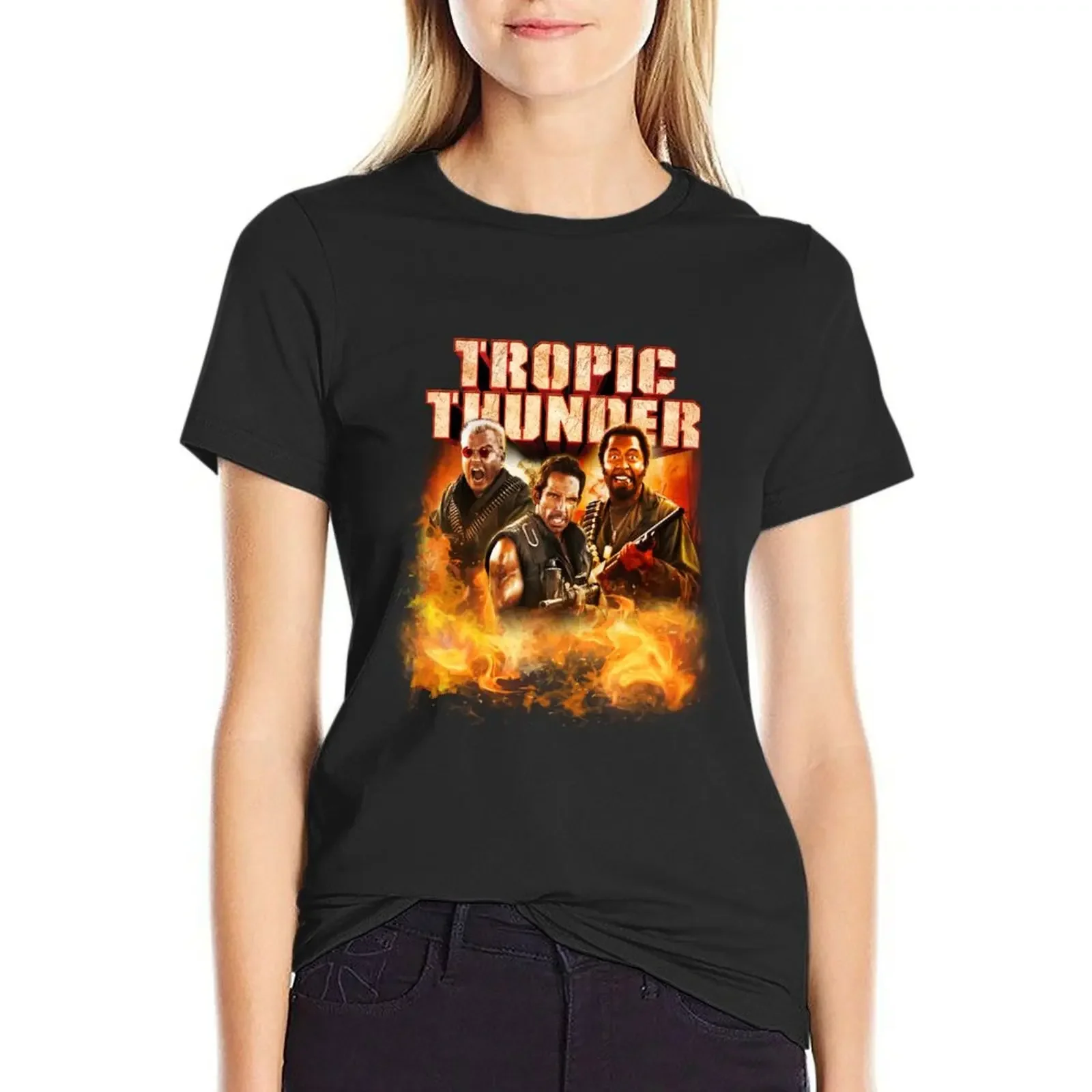 Tropic Movie Veteran Thunder American Vintage T-shirt summer top shirts graphic tees summer clothes for Women