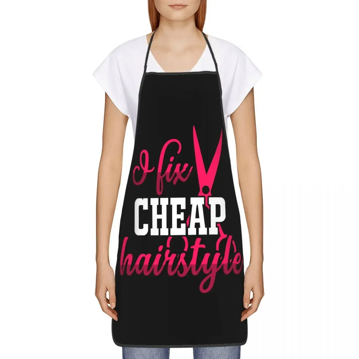 Unisex I Fix Cheap Hairstyle Bib Apron Adult Women Men Chef Tablier Cuisine for Kitchen Cooking Hairdresser Haircut Painting