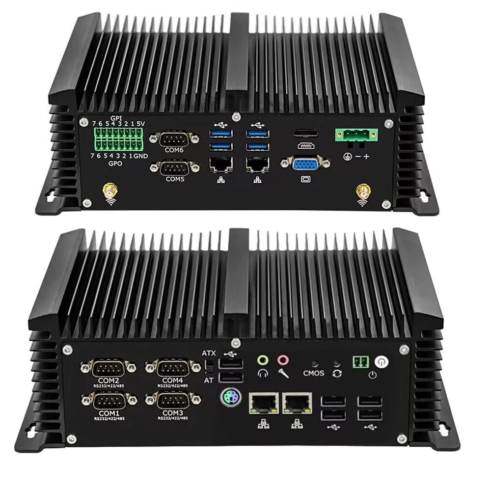 Fanless Industrial Mini PC 4x 2.5G LAN 6x COM RS232/485 11Th Gen Core i7 1195G7 i5 1135G7 4G/WiFi Automation / Vehicle Computer