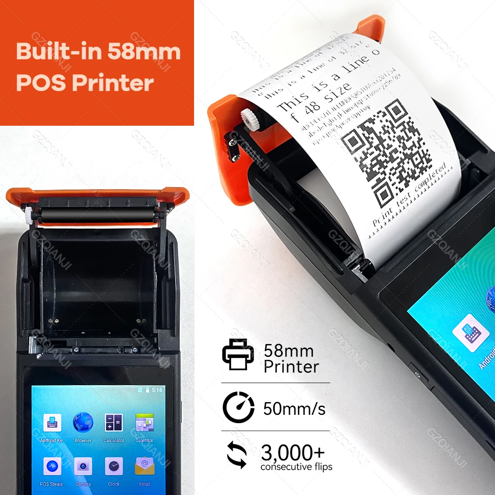 Android 8.1 Handheld POS PDA Mini Machine Impressora Terminal Bulit-in 58mm Receipt Printer for SII e-Boleta Loyverse 3G Network