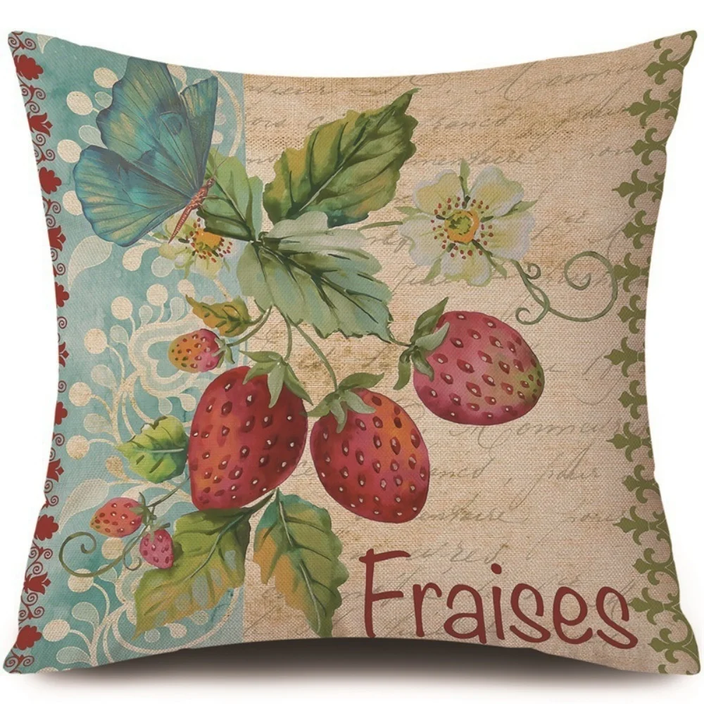 Vintage Botanical Print Cushion Pillowcase For Farmhouse Couch Unique Housewarming Gift