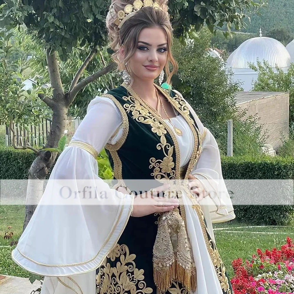 Handmade Traditional Kosovo Dresses Albanian Motifs Dallama Prom Dresses 2023 vestido De Fiesta De Boda Embriodery Evening Gowns