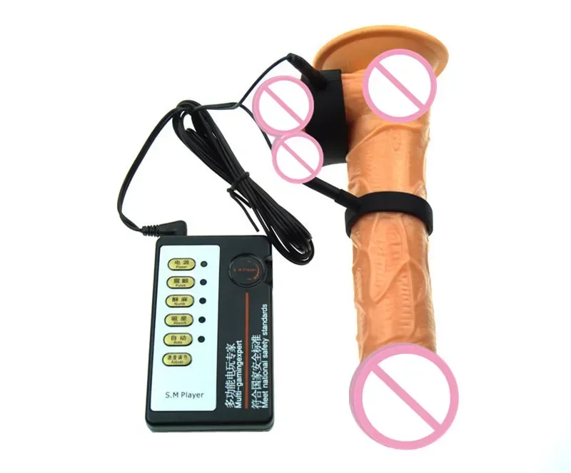 Pulse Massage Delay Ejaculation Penis Extender Electro Stimulation Medical Themed Toys Electric Shock Silicone Cock Ring