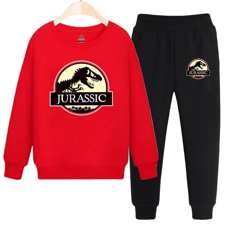 

Autumn Kid Boy Clothes Set Children Girls Dinosaur Printed Sweatshirts Pullover And Pants Suit Baby Lapel Top Bottom Outfits
