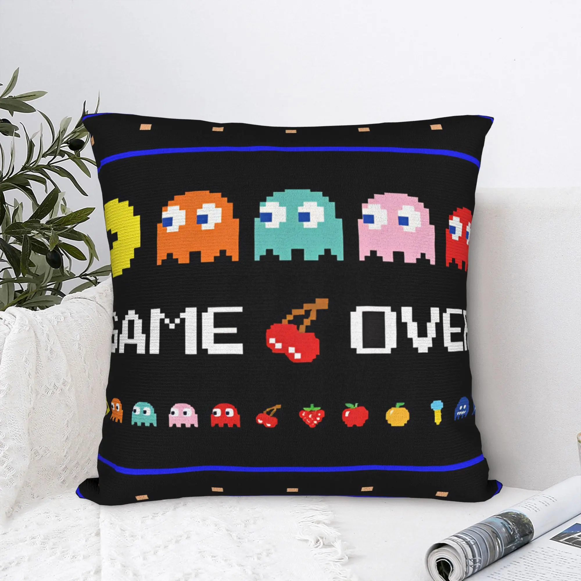 Pillow Cover Pac-Man Snack  Retro Trendy Pillow Case For Couch Sofa Bedroom Pillowcases