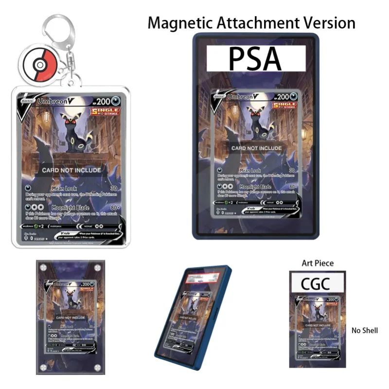 Étui de protection en acrylique recyclable pour porte-clés, avec affichage artistique pour Pokémon Evolving Skies Umbreon V, idéal pour les fans d'anime et comme cadeau
