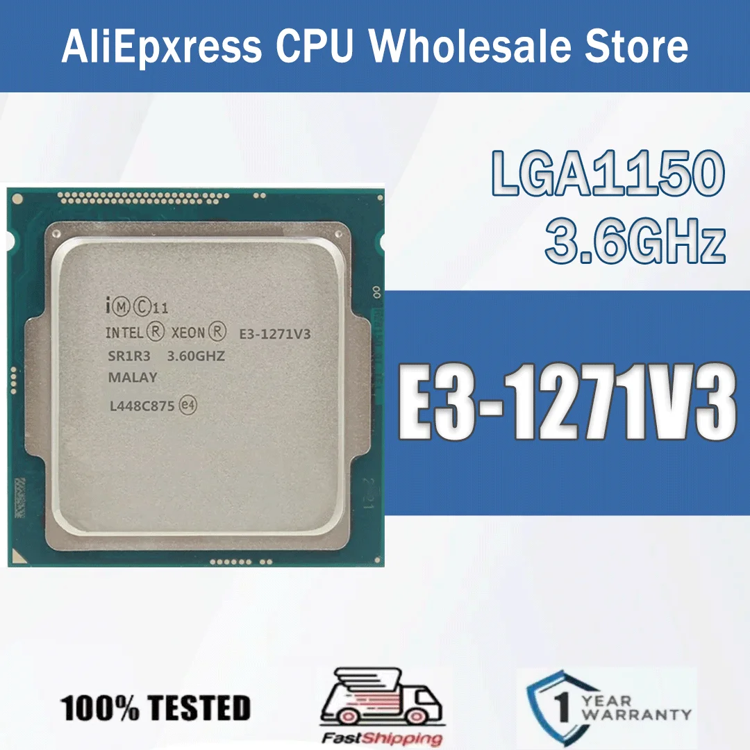 Intel Xeon E3-1271V3 3,6 GHz Quad-Core Acht-Thread 8M 80W E3 1271 V3 Computer CPU Prozessor Server E3 1271V3 Paket LGA 1150