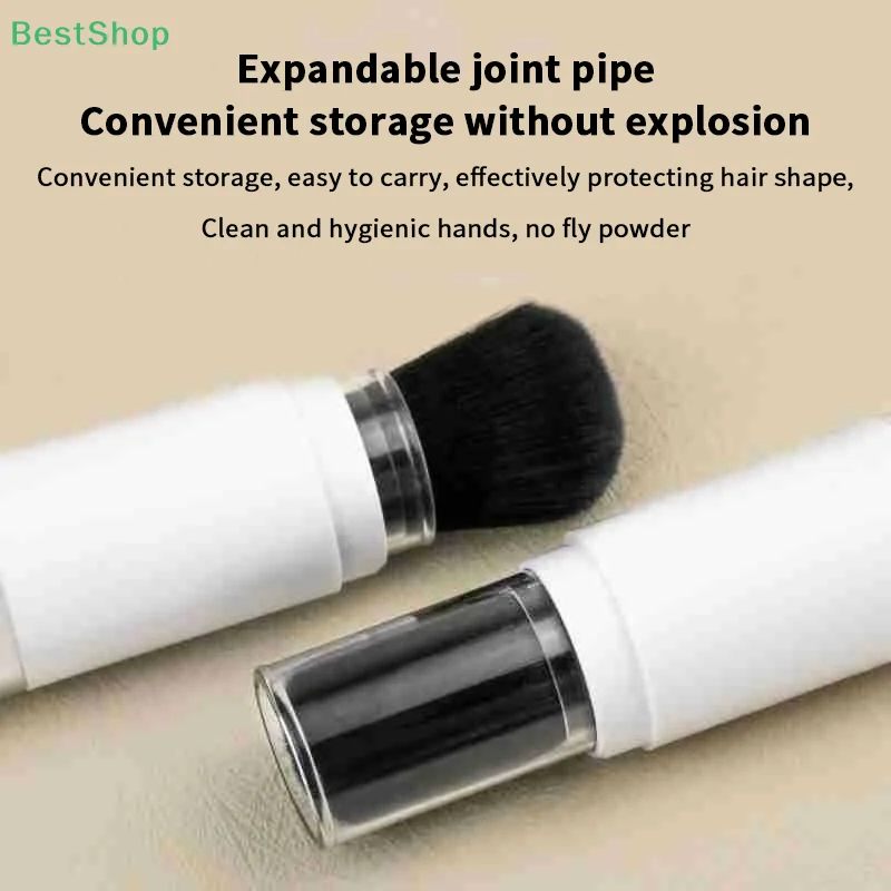 Multi-functional 2 in 1 Foundation Brush Makeup Brush Empty Travel Blush with Refillable Loose Powder Bottle Makeup Beauty Tools