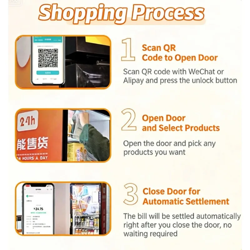 Hot Sale 24h Self Service Automatic Vending Machine Multi Payment High Capacity For Drink Snack Small Business Idea