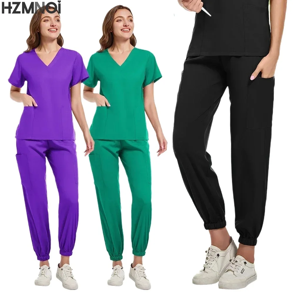 Vêtements de travail pour infirmière médicale et salon de beauté, ensemble de gIslande pour femme, haut et pantalon de spa, tunique de médecin infirmier, générateurs trempés, uniformes cliniques