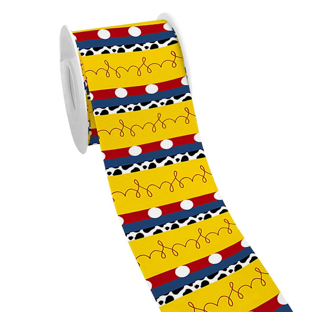 Element 5yards Printed Cartoon Toy Grosgrain Ribbon for Cheer Bows DIY Girl Headwear Hair Bows Satin Ribbon