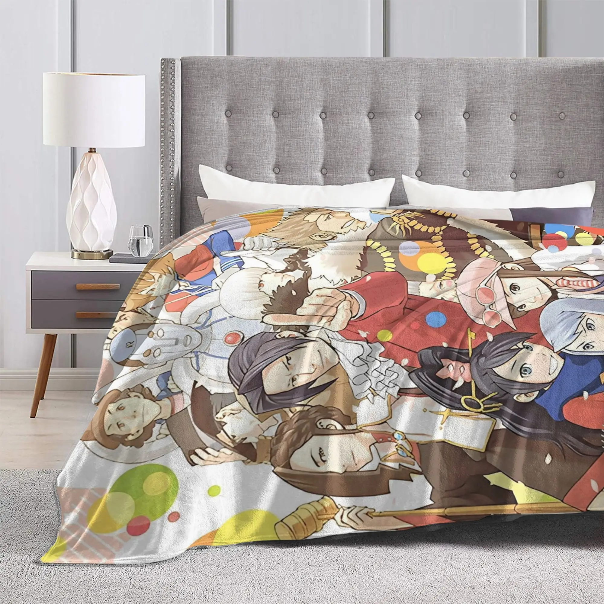 Phoenix Wright Ace Attorney Knitted Blankets Gaming Flannel Throw Blankets  Air Conditioning Personalised Lightweight Bedspread