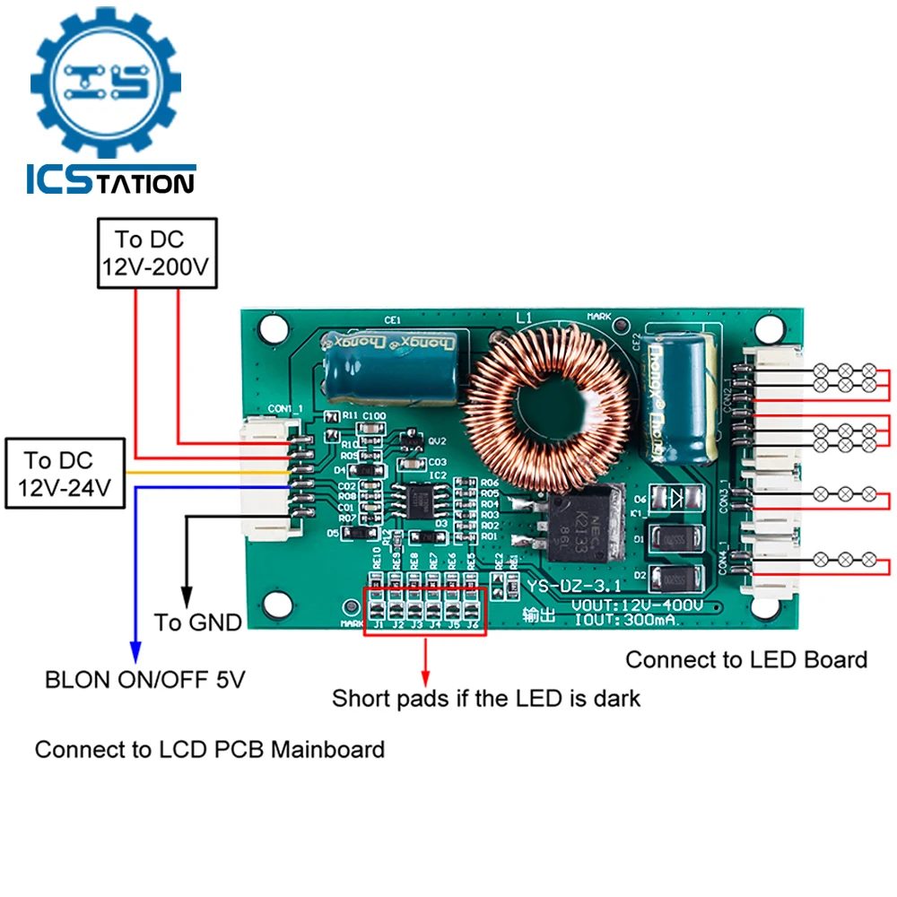 Módulo de controlador de retroiluminación LED Universal LCD TV, placa inversora LED, convertidor de corriente constante Boost, adaptador de