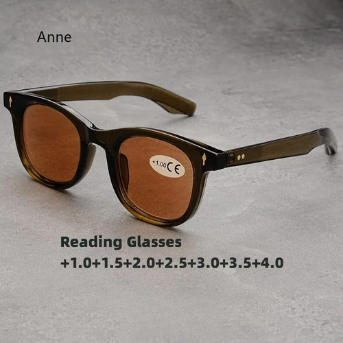 Imagen 1 del producto Gafas de sol de moda para leer para hombres y mujeres, gafas para presbicia, gafas de sol redondas para hipermetropía, anti UV400, dioptrías + 1,0 + 4,0