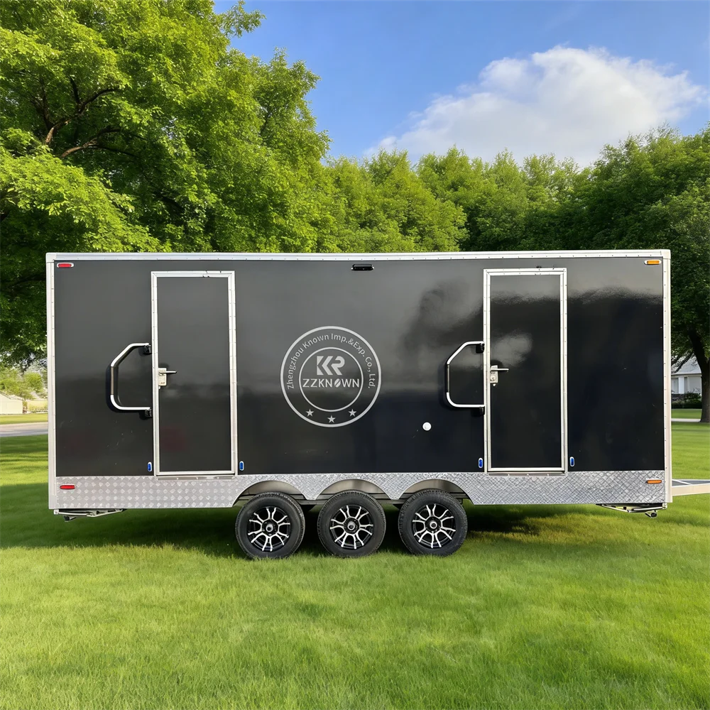 

Mobile Smart Toilet Washroom Trailer Luxury Camping WC Mobile Toilets Outdoor Portable Toilet WC Trailer with Waste Tank