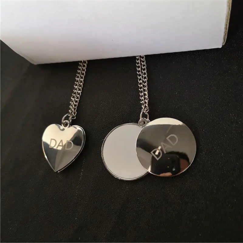 sublimation blank dad round necklaces pendants father's Day gift hot transfer printing blank consumables 20pieces/lot