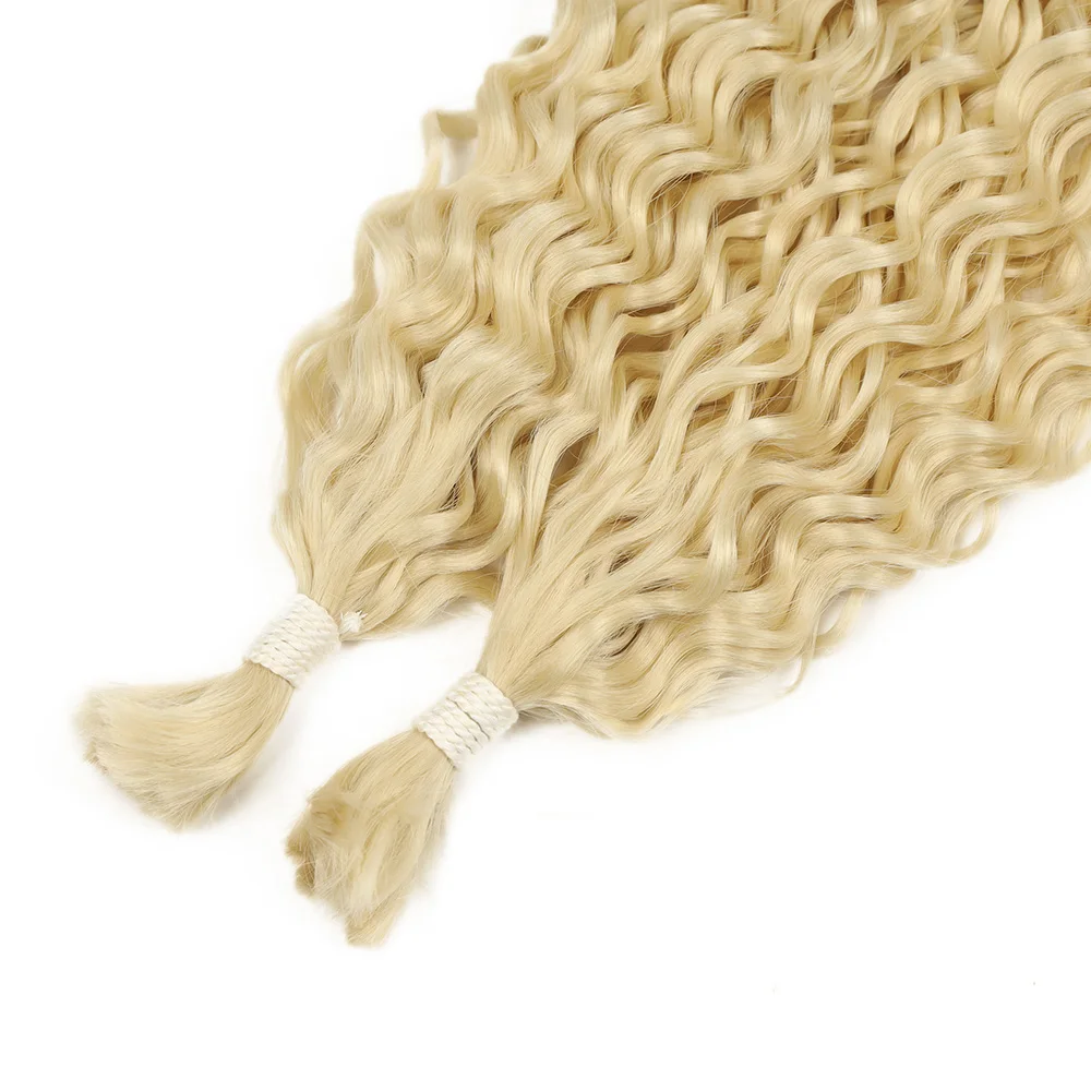 شعر صناعي مموج بالمياه لتضفير 100 جرام بدون لحمة موجة عميقة لتضفير شعر صغير صناعي لضفائر بوهو