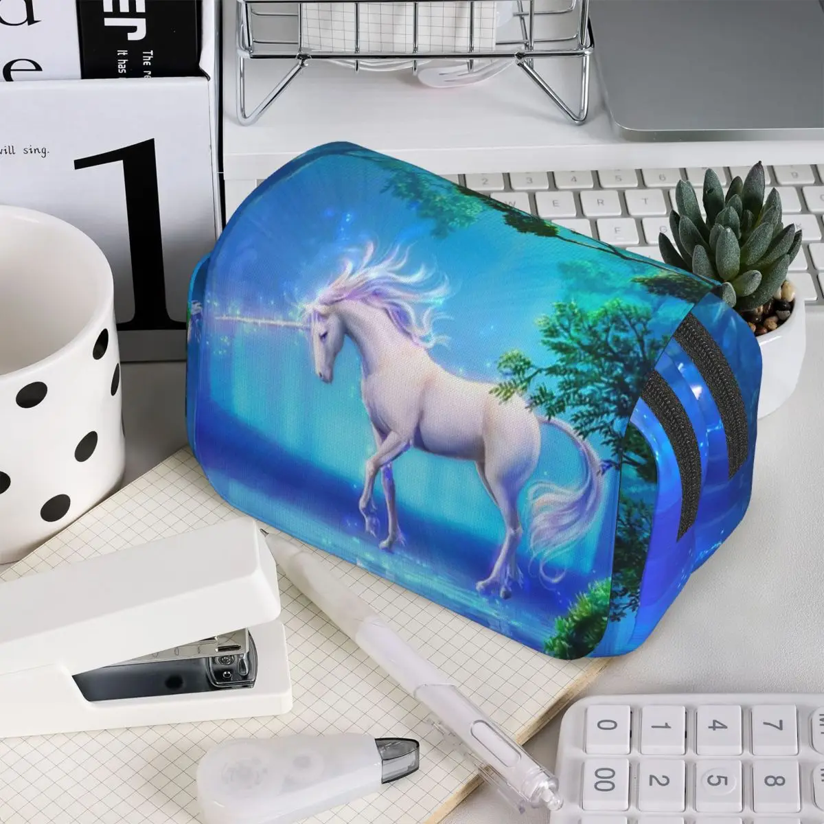 Unicorn Pencil Case for Boys Girls School Pen Box Pencil Bag Stationery Supplies Pen Holder Bag view 2