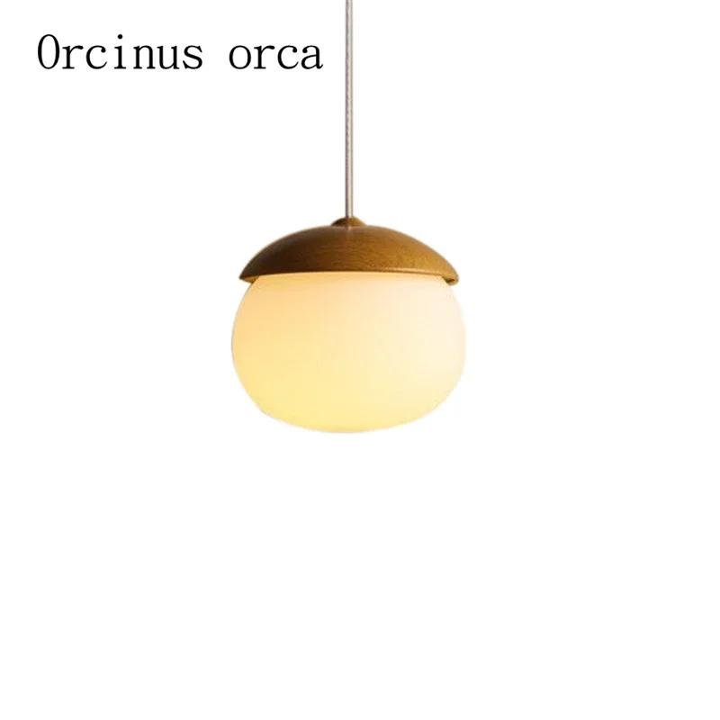 Modern minimalist  bar lamp living room single head glass nut restaurant chandelier bedroom bedside lamp image 3