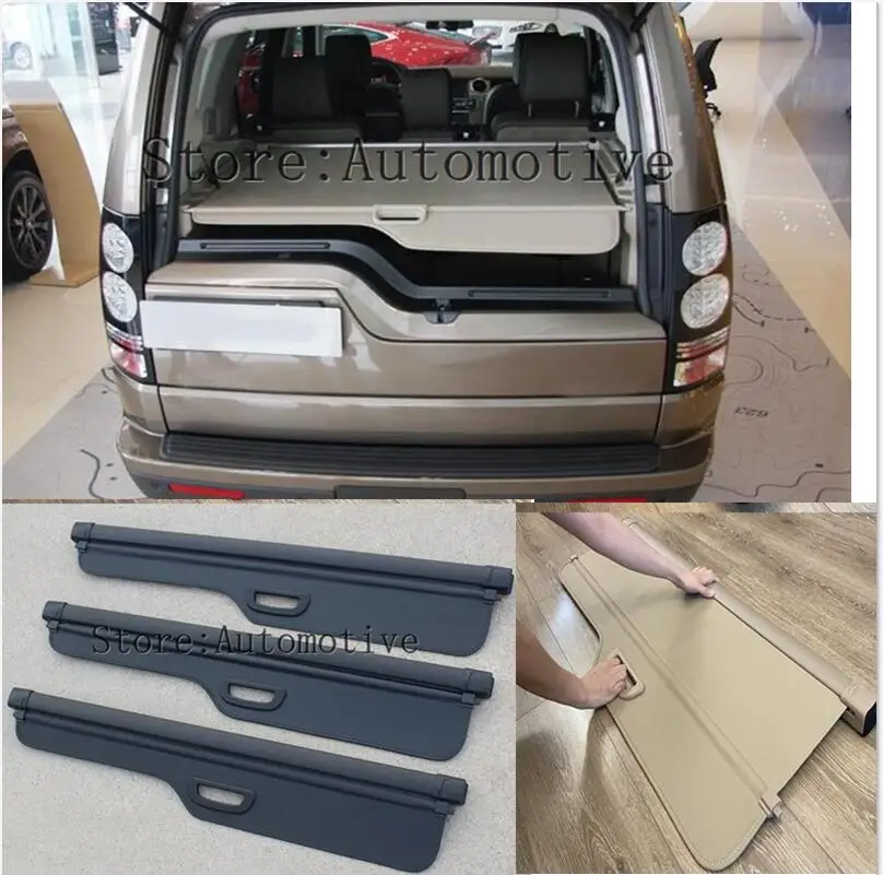 Car Rear Trunk Cargo Cover For Land Rover Discovery 3 4 LR3 LR4 2004-2017 Black Security Shield Shade Car accessories