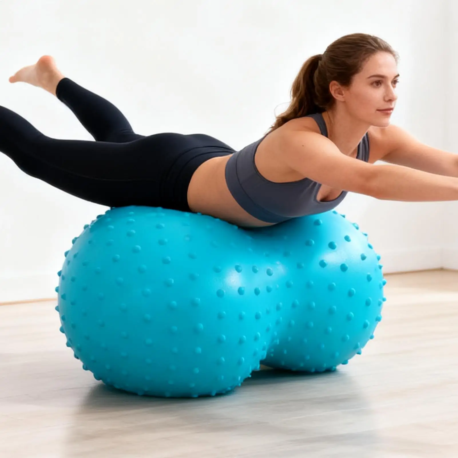 كرات التمرين على شكل جوز الفول التدليك الحسي مع مضخة هواء كرة تمرين اليوغا للتمرين المنزلي والحمل والنساء البدنيات #4