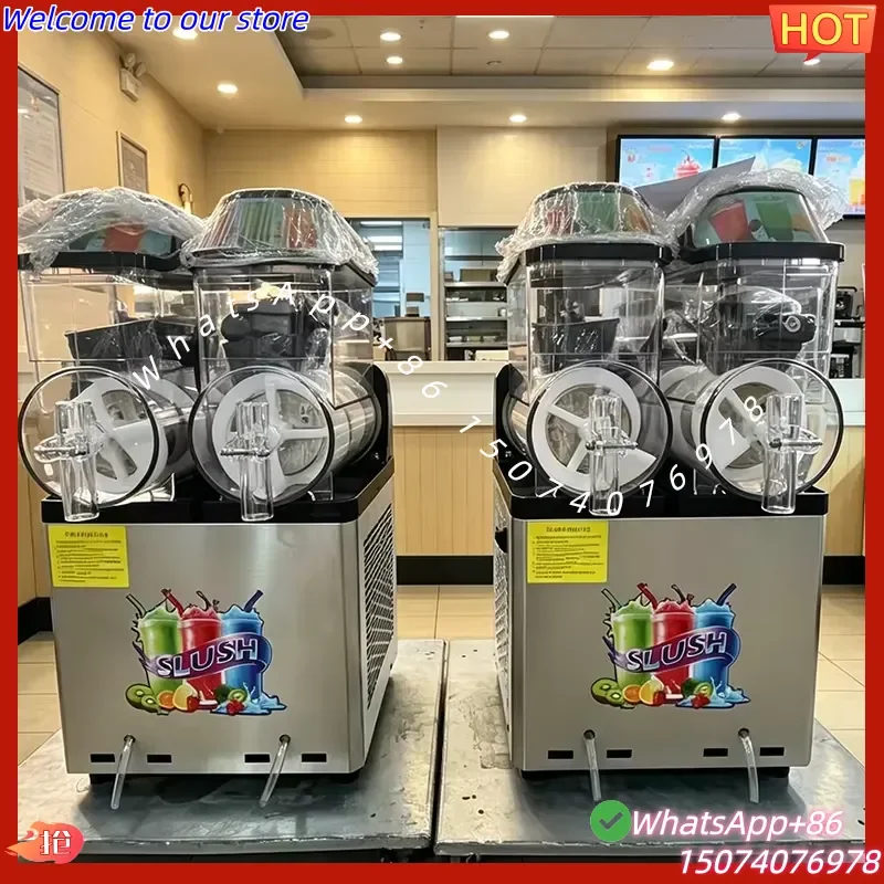 2026 High Volume 1/2/3 Flavor Slush Machine Commercial Frozen Margarita Maker for Shop Fast Pre-cooling and Easy Clean