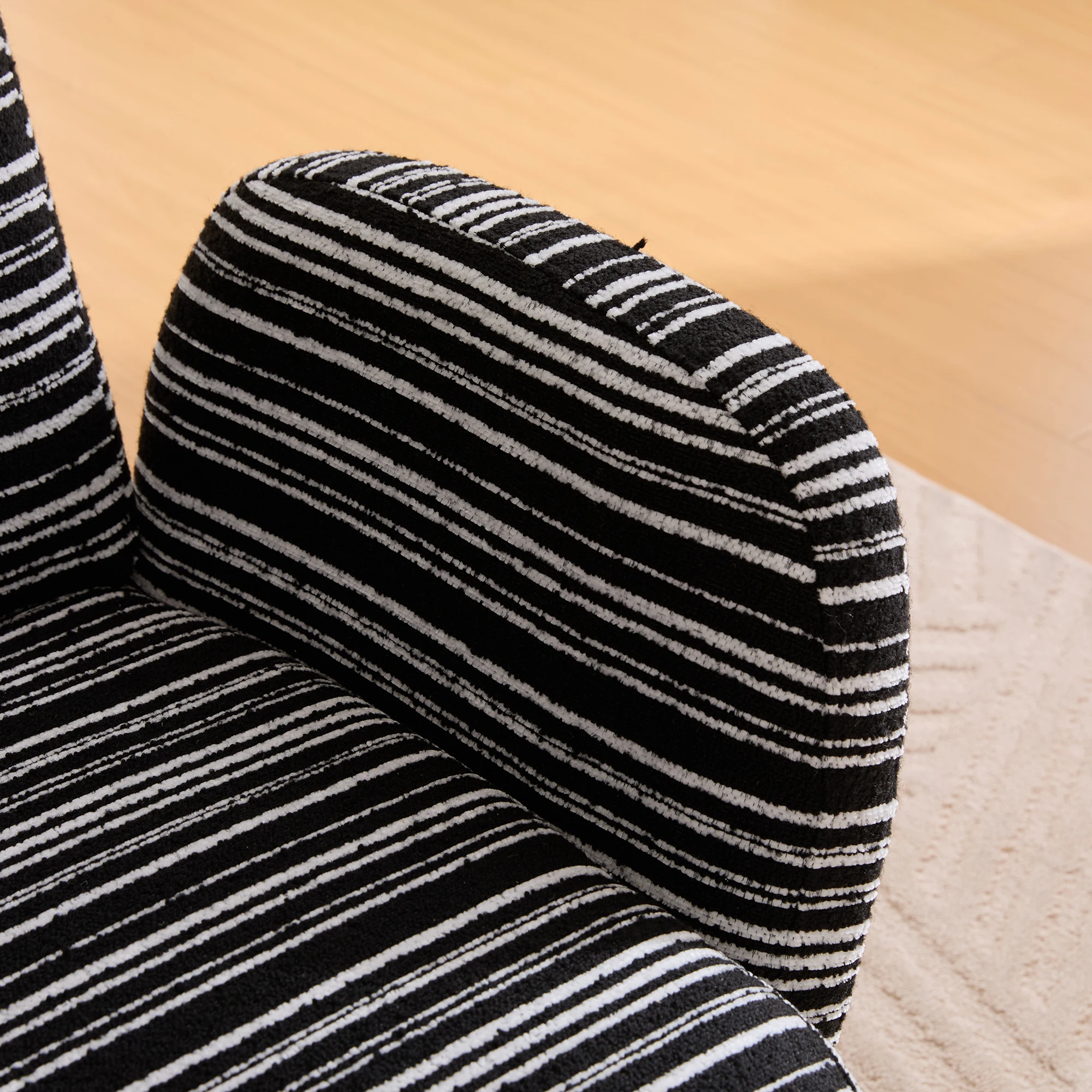 PINGGO Moderner Stoffsessel mit Seitentasche & Massivholzbeinen, Komfortabler Lesesessel für Wohnzimmer Schlafzimmer Büro – Detail 28