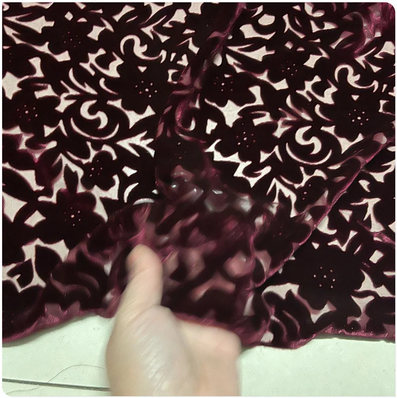 Jujube red hollowed out silk bottom cloth cotton flannel rotten mulberry cheongsam dress shirt ing